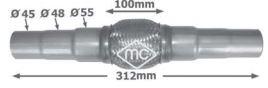 METALCAUCHO 02045 - FLEXIBLE ESCAPE 312MM  trenza de 100 mm