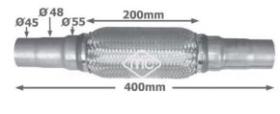 METALCAUCHO 02047 - FLEXIBLE ESCAPE 400 trenza de 200MM