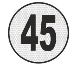 RINDER CT004500 - PLACA RESINA LIMITE VELOCIDAD 45 KM