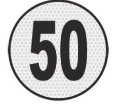 RINDER CT005000 - PLACA RESINA LIMITE VELOCIDAD 50 KM