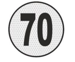 RINDER CT007000 - PLACA RESINA LIMITE VELOCIDAD 70 KM