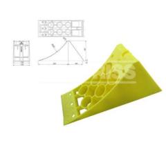 CARPR 1102134 - CALZO RUEDA AMARILLO C/INTEGRADO METAL 335X122X147 DIN76051